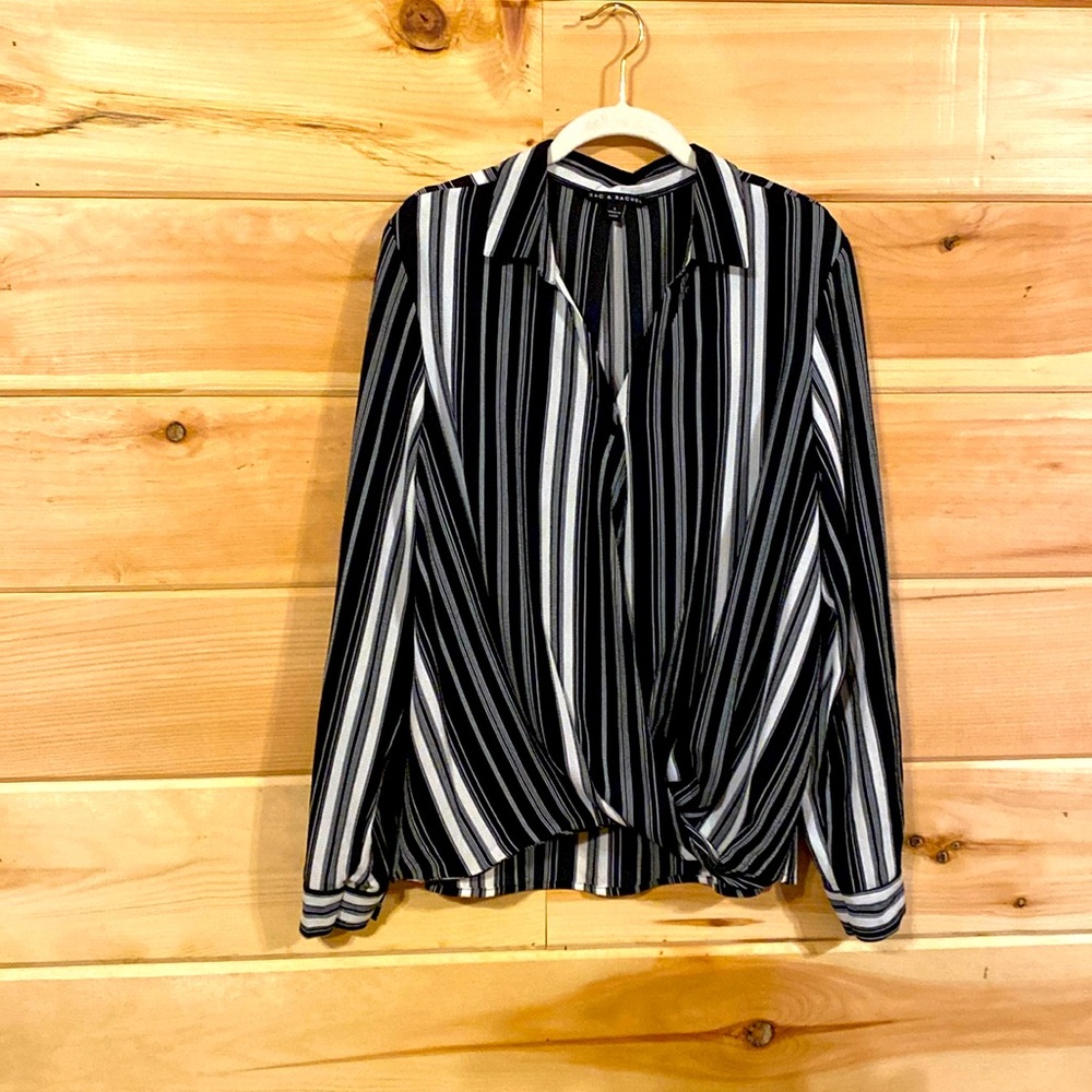 Zac and Rachel size large $10. Drape front blouse/top